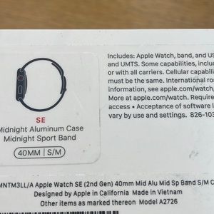 40 mm Apple Watch Black 2nd with cellular